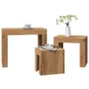 Image de vidaXL Tables basses gigognes 3 pcs chêne artisanal bois dingénierie table gigogne table gigogne moderne ensemble de 856673