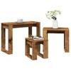 Image de vidaXL Tables gigognes 3 pcs vieux bois bois dingénierie support gigogne ensemble de tables gigognes table basse 856678