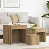Image de Tables Gigognes 3 Pcs Chêne Artisanal Bois D'ingénierie Vidaxl