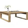 Image de Table Basse Chêne Artisanal 100x100x35 Cm Bois D'ingénierie Vidaxl