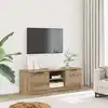 Image de Meuble Tv Chêne Artisanal 102x35x36,5 Cm Bois D'ingénierie Vidaxl