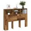 Image de Armoire De Tête De Lit Vieux Bois 140x19x103,5 Cm Vidaxl
