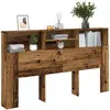 Image de Armoire De Tête De Lit Vieux Bois 180x19x103,5 Cm Vidaxl