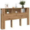 Image de vidaXL Armoire de tête de lit chêne artisanal 180x185x1025 cm tête de lit armoire de lit armoires de lit têtes de lit 856885