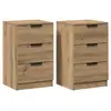 Image de Vidaxl tables de chevet 2 pcs chêne artisanal bois d'ingénierie