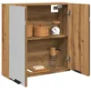Image de vidaXL Armoire à miroir de salle de bain chêne artisanal 64x20x665 cm placard à miroir armoire murale avec miroir 856941