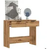 Image de vidaXL Table console chêne artisanal 90x36x75 cm bois dingénierie bout de canapé table de couloir derrière la table de 856946