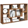 Image de Étagère murale 8 compartiments bois dingénierie vieux bois 85 x 16 x 525 cm