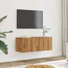 Image de vidaXL Meubles TV muraux 2 pcs chêne artisanal 80x30x30 cm support TV armoire média console TV meuble HiFi centre de 857016