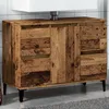 Image de vidaXL Armoire dévier vieux bois 80x33x60 cm bois dingénierie meuble sous lavabo meuble de salle de bain unité dévier 857129