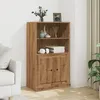 Image de vidaXL Buffet haut chêne artisanal 60x355x1035 cm bois dingénierie armoire armoire de rangement buffet haut armoire 857148