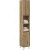 Image de Armoire De Salle De Bain Chêne Artisanal 30x30x190 Cm Vidaxl