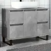 Image de Armoire De Lavabo Salle De Bain Gris Béton 80x33x60 Cm Vidaxl