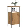 Image de vidaXL Table de chevet chêne artisanal 41x31x80 cm bois dingénierie table dappoint armoire de lit table dappoint pour 857248