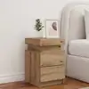 Image de Table De Chevet Avec Led Chêne Artisanal Bois D'ingénierie Vidaxl