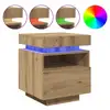 Image de Vidaxl armoires de chevet avec lumières led 2 pcs chêne artisanal