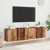 Image de vidaXL Meubles TV muraux 2 pcs vieux bois 80x30x41 cm support TV armoire média console TV meuble HiFi centre de 857667
