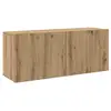 Image de Vidaxl meuble tv mural chêne artisanal 100x30x41 cm