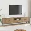 Image de Meuble Tv À Tiroir Chêne Artisanal 200x25x44 Cm Bois Ingénierie Vidaxl