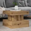 Image de vidaXL Table basse avec lumières LED chêne artisanal 50x50x40 cm table dappoint table de salon table latérale bout de 857713