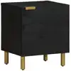 Image de Table De Chevet Noir 40x33x46 Cm Bois De Manguier Solide Vidaxl