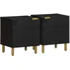 Image de Tables De Chevet 2 Pcs Noir 40x33x46 Cm Bois De Manguier Solide Vidaxl