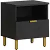 Image de Table De Chevet Noir 40x33x46 Cm Bois D'ingénierie Vidaxl