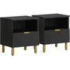 Image de Table De Chevet Noir 40x33x46 Cm Bois D'ingénierie Vidaxl