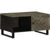 Image de Table Basse Noir 80x50x40 Cm Bois Massif De Manguier Vidaxl