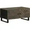 Image de Table Basse Noir 80x50x40 Cm Bois Massif De Manguier Vidaxl