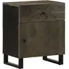 Image de Table De Chevet Noir 50x33x60 Cm Bois De Manguier Massif Vidaxl