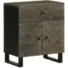 Image de Table De Chevet Noir 50x33x60 Cm Bois De Manguier Massif Vidaxl