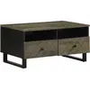 Image de Table Basse Noir 80x54x40 Cm Bois Massif De Manguier Vidaxl