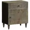 Image de Table De Chevet Gris Clair 50x33x60 Cm Bois De Manguier Massif Vidaxl