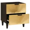Image de Vidaxl table de chevet noir et or 40 x 33 x 46 cm bois d'ingénierie