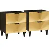 Image de Table De Chevet 2 Pcs Noir Et Or 40 X 33 X 46 Cm Vidaxl