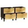 Image de Vidaxl table de chevet 2 pcs noir et or 40 x 33 x 46 cm