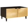 Image de Table basse - VIDAXL - 80 x 50 x 40 cm - Noir et doré - Bois manguier massif - Rangement intégré