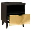 Image de Vidaxl table de chevet noir et or 40 x 33 x 46 cm bois d'ingénierie