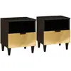 Image de Table De Chevet 2 Pc Noir Et Or 40 X 33 X 46 Cm Vidaxl