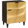 Image de Table De Chevet Noir Et Or 50 X 33 X 60 Cm Bois D'ingénierie Vidaxl