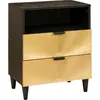 Image de Table De Chevet Noir Et Or 50 X 33 X 62 Cm Bois D'ingénierie Vidaxl
