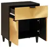 Image de Vidaxl table de chevet noir et or 50 x 33 x 60 cm bois d'ingénierie