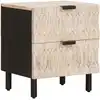 Image de Cabinet De Chevet Blanc 40 X 33 X 46 Cm Bois De Mangue Massif Vidaxl