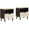 Image de Cabinet De Chevet Avec Tiroir 2 Pcs Blanc 40 X 33 X 46 Cm Vidaxl