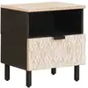 Image de Vidaxl cabinet de chevet avec tiroir 2 pcs blanc 40 x 33 x 46 cm