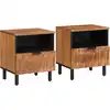 Image de Cabinet De Chevet Avec Tiroir 2 Pcs Marron 40 X 33 X 46 Cm Vidaxl