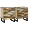 Image de vidaXL Tables de chevet 2 pcs en bois de mangue massif un ensemble moderne pour la chambre meuble rustique compact 4017933