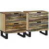 Image de Table De Chevet 2 Pc Naturel 40 X 33 X 46 Cm Bois D'ingénierie Vidaxl