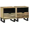 Image de Table De Chevet 2 Pcs Naturel 40 X 33 X 46 Cm Bois D'ingénierie Vidaxl